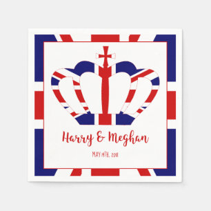 Harry & Meghan Krona ROYAL BRÖLLOP FIRANDE Pappersservett