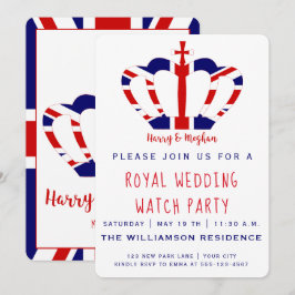 Harry & Meghan Krona | Royal Bröllop Watch Party Inbjudningar
