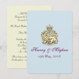 Harry Meghan Posh kunglig bröllopinbjudan (blått) Inbjudningar