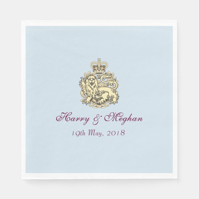Harry Meghan Posh Royal Bröllopsfest Napkins Pappersservett (Framsidan)