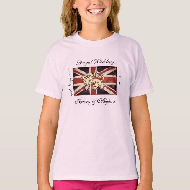 Harry Meghan Royal Bröllop Kids T-Shirt (Framsida)