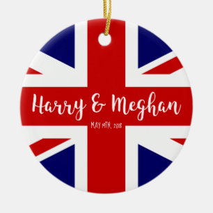 Harry & Meghan   Royal Bröllop minneshögtid Julgransprydnad Keramik