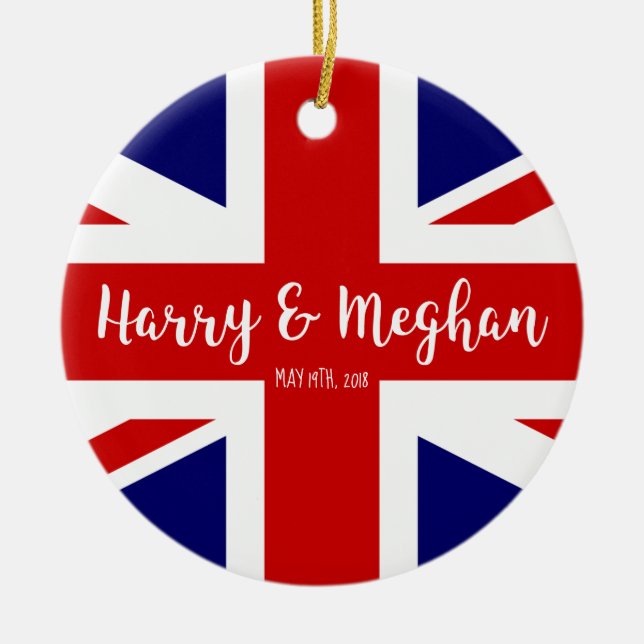 Harry & Meghan | Royal Bröllop minneshögtid Julgransprydnad Keramik (Framsidan)
