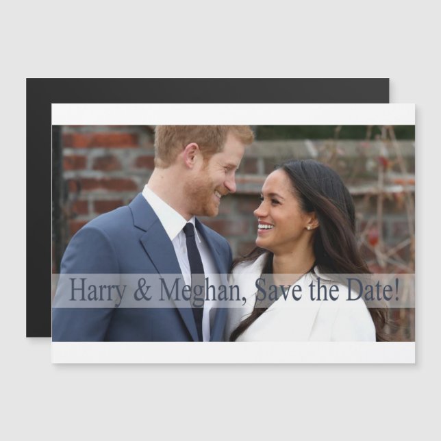 Harry & Meghan, spara datumet! Magnetisk Inbjudningskort (Fram/baksida)
