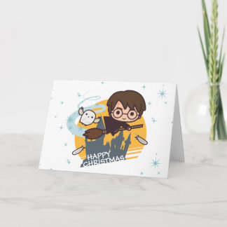 Harry och Hedwig Flies Past Hogwarts jul Helgkort