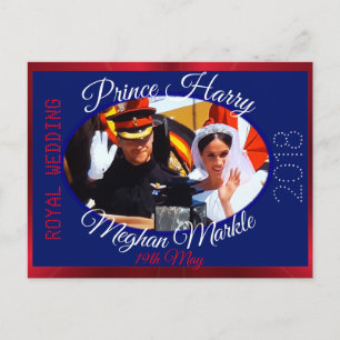 Harry och Meghan foto Royal Wedding Carriage Ride Vykort