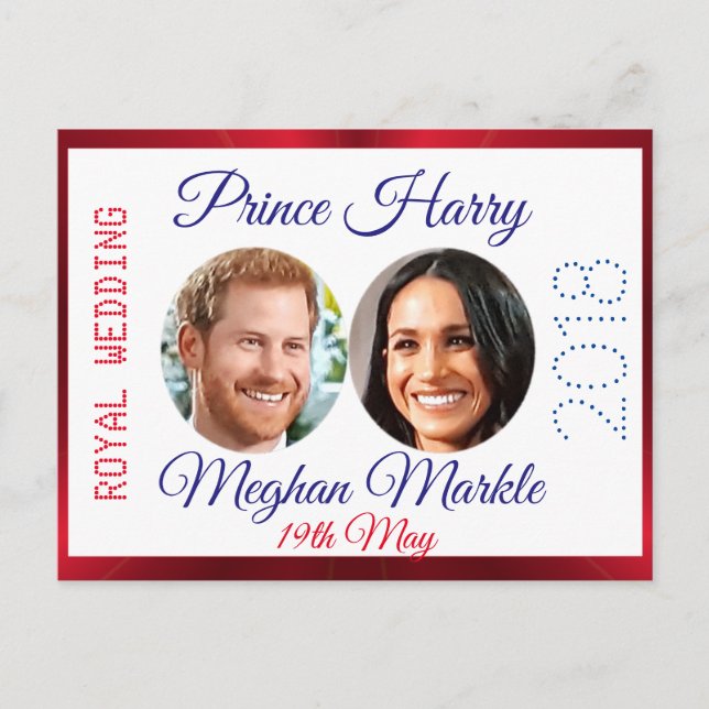 Harry och Meghan-fotot Royal Bröllop souvenir Vykort (Framsida)