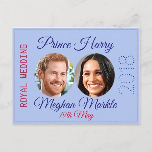 Harry och Meghan-fotot Royal Bröllop vykort (Framsida)