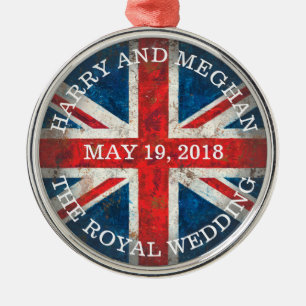 Harry och Meghan Royal Bröllop Julgransprydnad Metall