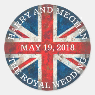 Harry och Meghan Royal Bröllop Runt Klistermärke
