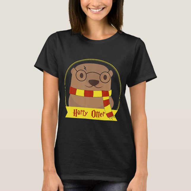 Harry Otter Wizard Underbar Otter Älskare T Shirt (Framsida)