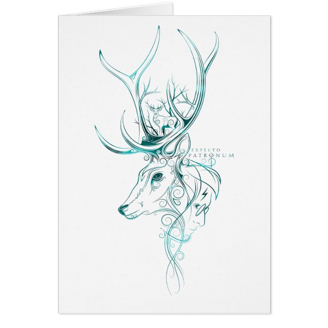 Harry Potter | Aguamenti EXPECTO PATRONUM™ Hjort Hälsningskort (Framsidan)