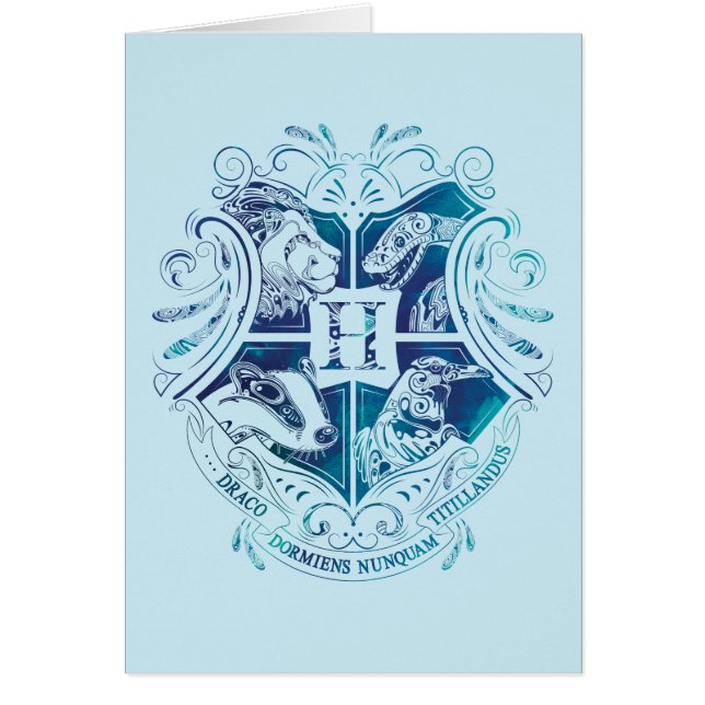 Harry Potter | Aguamenti HOGWARTS™ Vapen Hälsningskort (Framsidan)