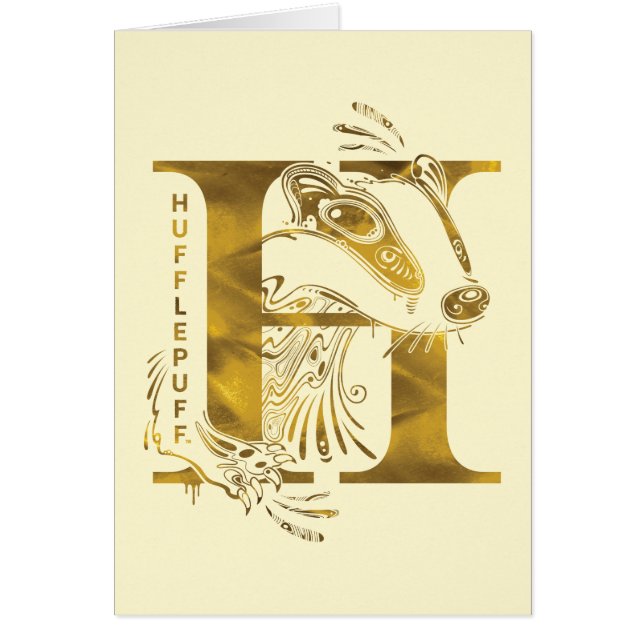 Harry Potter | Aguamenti HUFFLEPUFF™-grafik Hälsningskort (Framsidan)