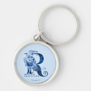 Harry Potter   Aguamenti RAVENCLAW™-grafik Rund Silverfärgad Nyckelring