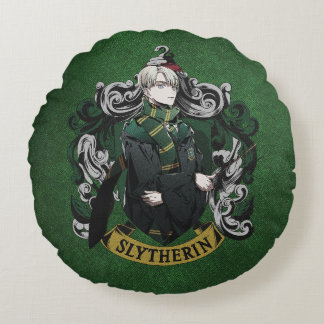 HARRY POTTER™ | Anime Draco Malfoy House Vapensköl Rund Kudde