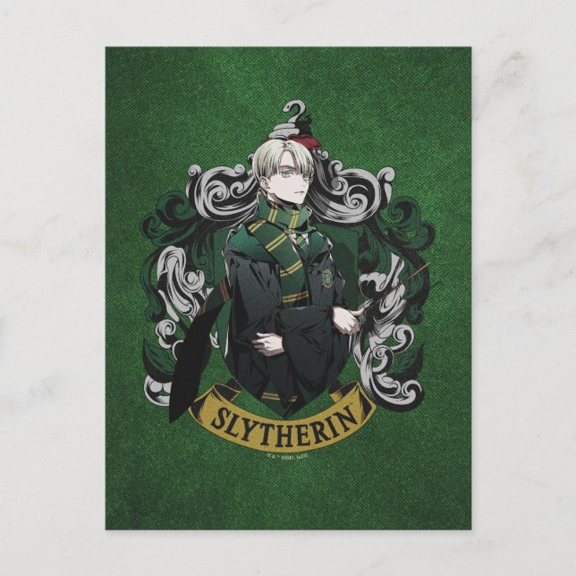 HARRY POTTER™ | Anime Draco Malfoy House Vapensköl Vykort (Framsida)