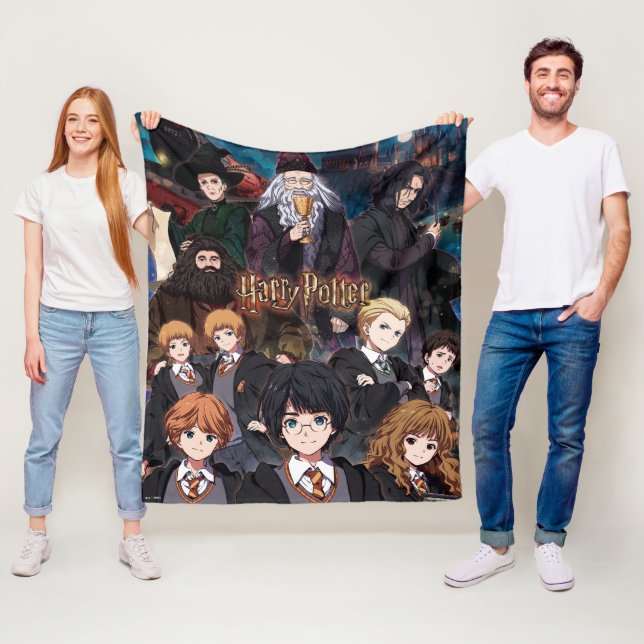 HARRY POTTER™ Anime Ensemble Scen Fleecefilt (På plats)