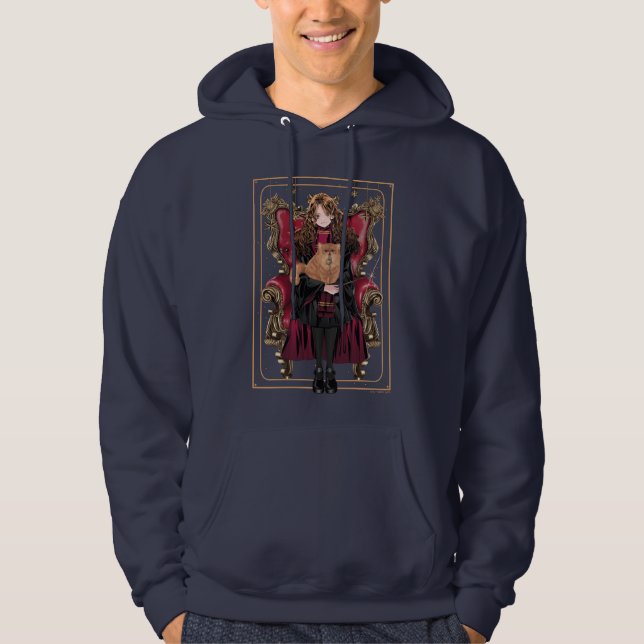 HARRY POTTER™ | Anime Hermione Granger sittande Hoodie (Framsida)