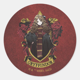 HARRY POTTER™   Anime Hermione House Vapensköld Runt Klistermärke
