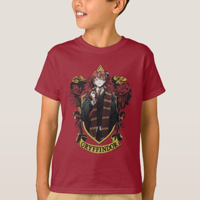 HARRY POTTER™ | Anime Ron Weasley House-vapen T Shirt (Framsida)