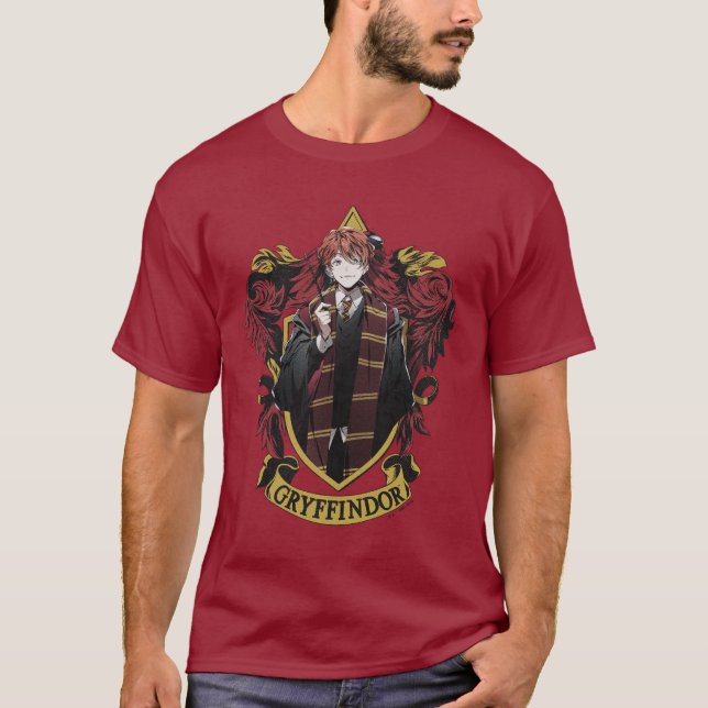 HARRY POTTER™ | Anime Ron Weasley House Vapensköld T Shirt (Framsida)