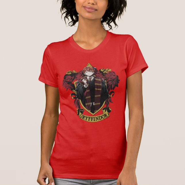 HARRY POTTER™ | Anime Ron Weasley House Vapensköld T Shirt (Framsida)