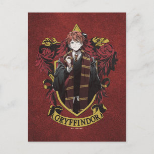 HARRY POTTER™ Anime Ron Weasley House Vapensköld Vykort