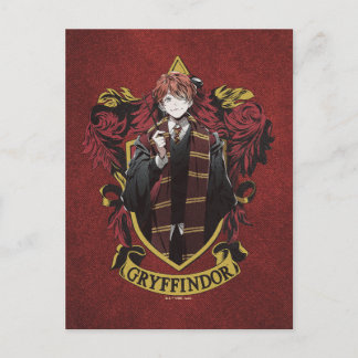 HARRY POTTER™ | Anime Ron Weasley House Vapensköld Vykort