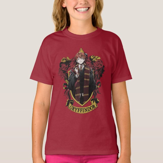 HARRY POTTER™ | Anime Ron Weasley Hus Vapen T Shirt (Framsida)
