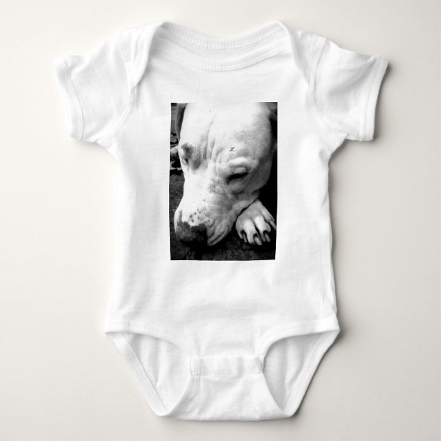 harry potter ärr hund vit pit bull t shirt (Framsida)