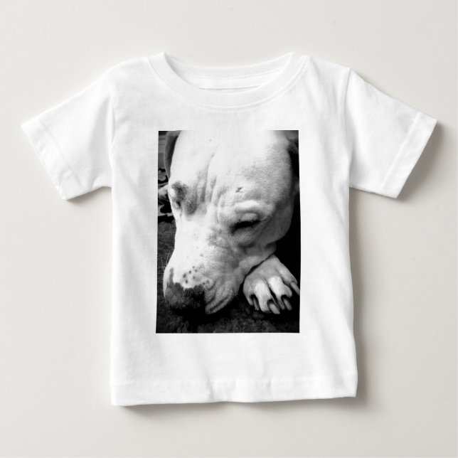 harry potter ärr hund vit pitbull tee (Framsida)