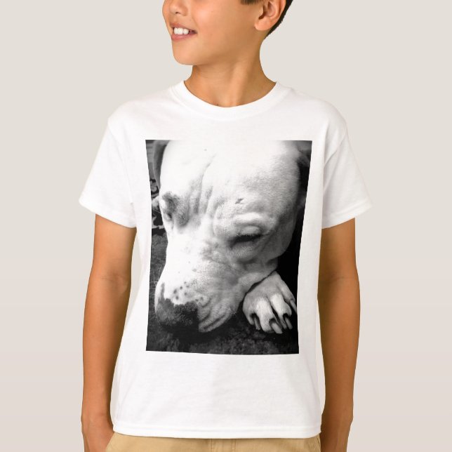harry potter ärr hund vit pitbull tee shirt (Framsida)