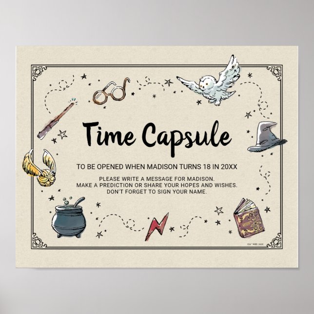 HARRY POTTER™ Baby Shower Time Capsule-tecken Poster (Framsidan)