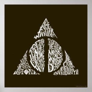 Harry Potter Besvärjelse   DEATHLY HALLOWS Typogra Poster