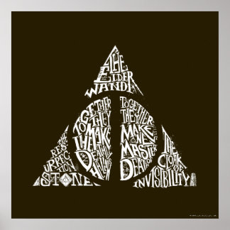 Harry Potter Besvärjelse | DEATHLY HALLOWS Typogra Poster