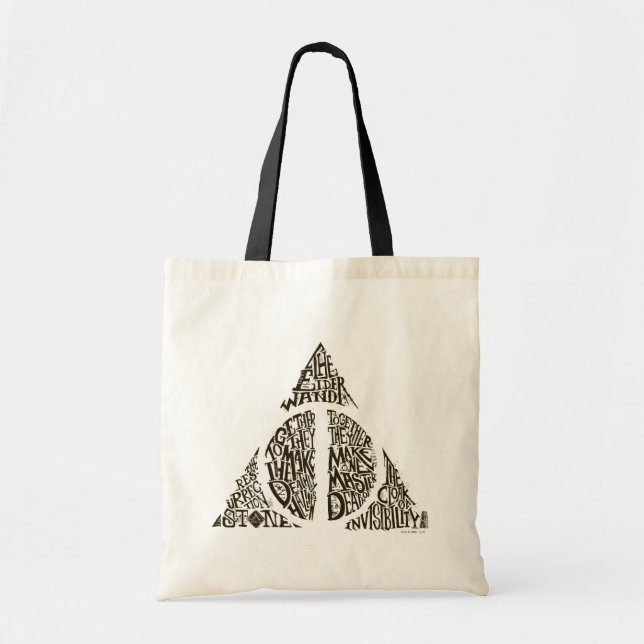 Harry Potter Besvärjelse | DEATHLY HALLOWS Typogra Tygkasse (Framsidan)