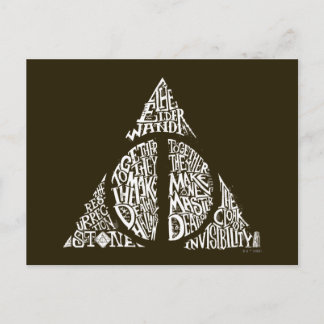 Harry Potter Besvärjelse | DEATHLY HALLOWS Typogra Vykort