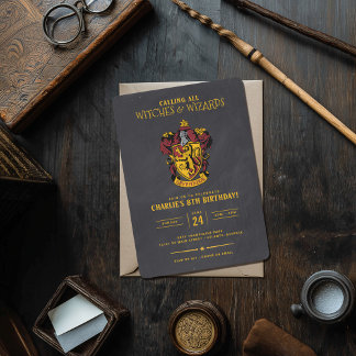 Harry Potter Birthday | Gryffindor Chalkboard Inbjudningar