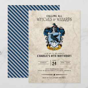 Harry Potter Birthday Ravenclaw-inbjudan Inbjudningar