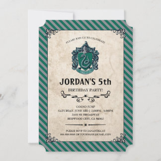 Harry Potter Birthday | Slytherin Inbjudningar