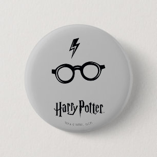 Harry Potter Blixt Scar och Glass Knapp