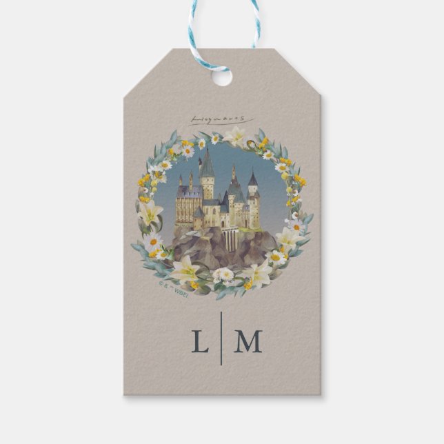 Harry Potter | Blommig Hogwarts Slott Bröllop Presentetikett (Framsidan)