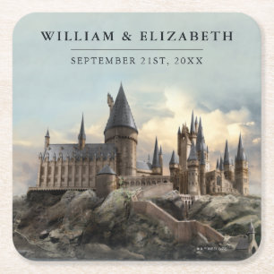 Harry Potter Bröllop   Hogwarts Slott Underlägg Papper Kvadrat