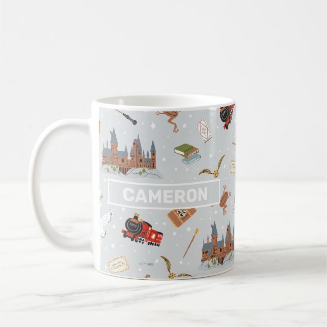 Harry Potter Cartoon Hogwarts Pattern Kaffemugg (Vänster)