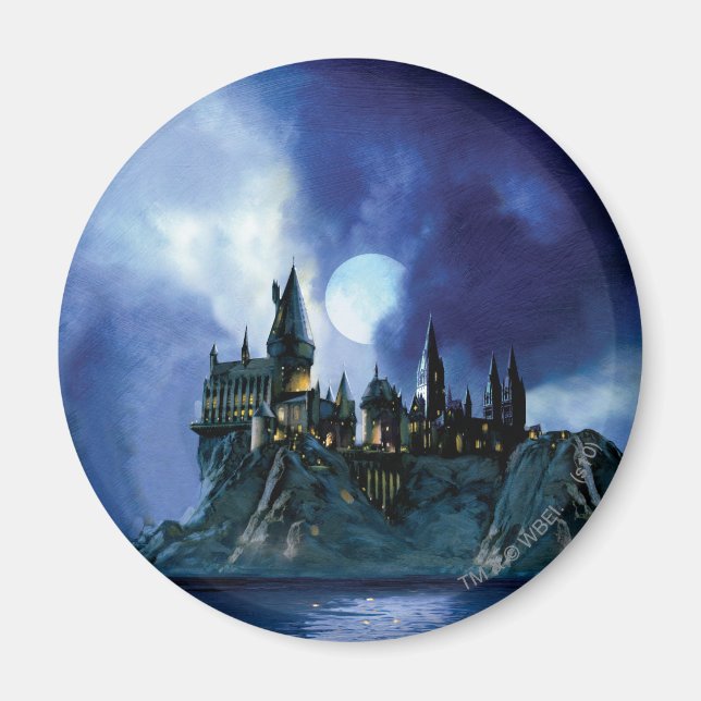 Harry Potter Castle | Hogwarts på natten Magnet (Framsidan)
