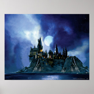 Harry Potter Castle   Hogwarts på natten Poster