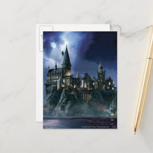 Harry Potter Castle   Moonlit Hogwarts Vykort