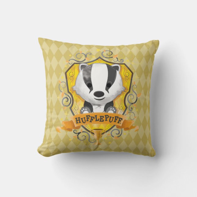 Harry Potter | Charming HUFFLEPUFF™ Vapensköld Kudde (Framsida)
