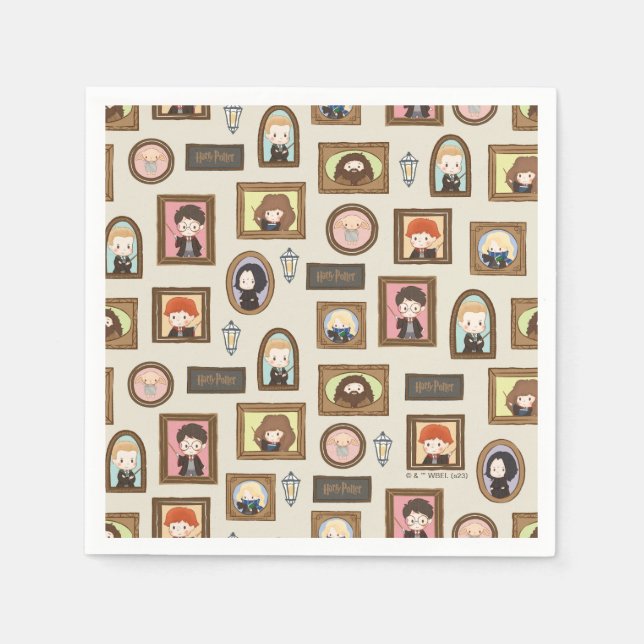 HARRY POTTER™ Chibi Bild Ram Mönster Pappersservett (Framsidan)